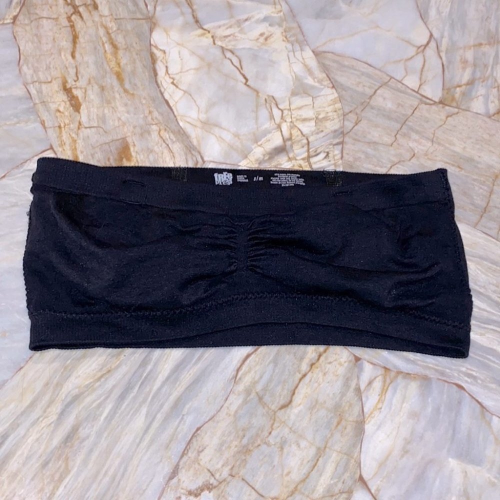 Free‎ Press Small/Medium Bra Top Strapless Bralette Lace Mesh Seamless black
